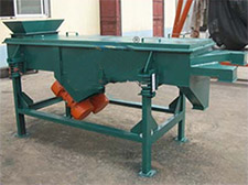 碳鋼加裝料斗的雙層直線振動篩。