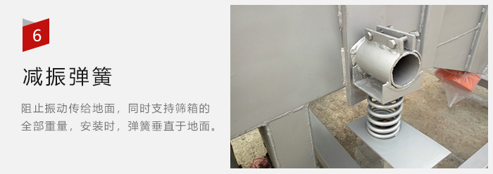 減振彈簧為減少篩箱與支撐裝置之間的摩擦而產(chǎn)生。